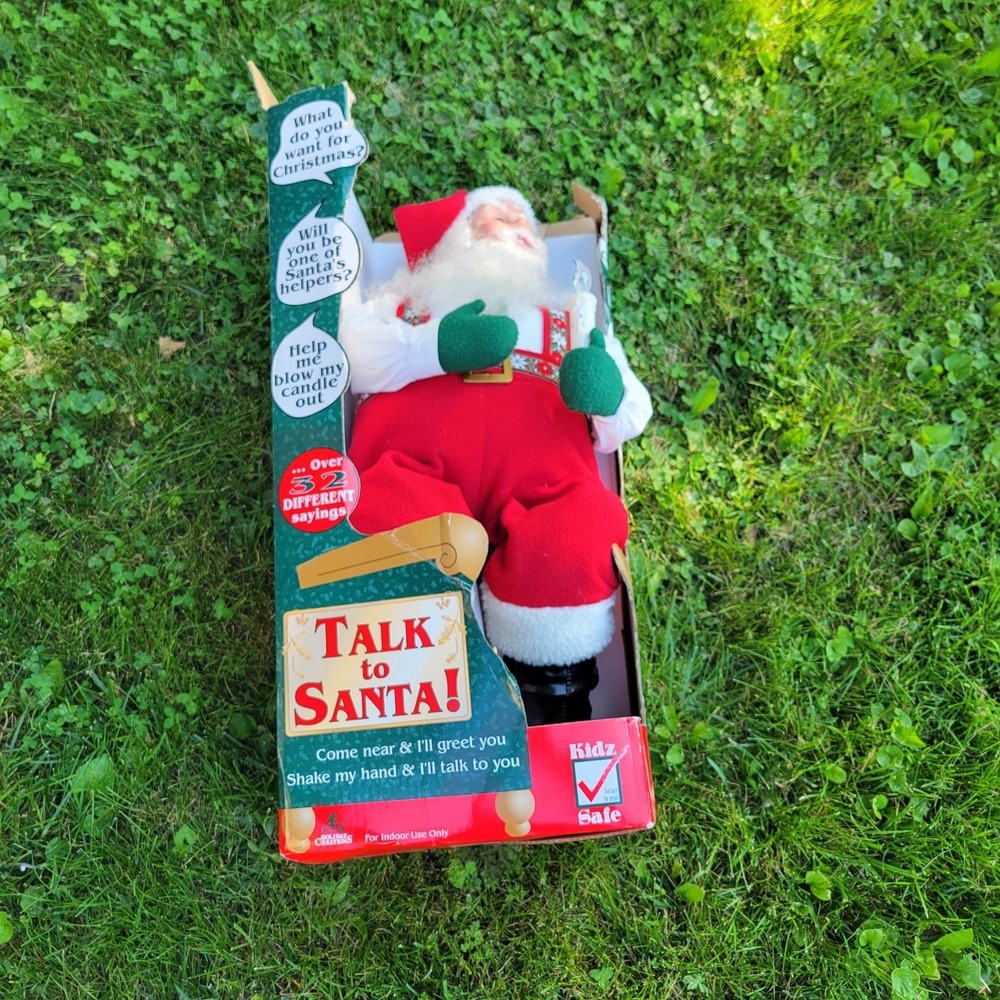 Vintage 2001 Holiday Creations Talk to Santa 30" Animated Motion Doll w Box